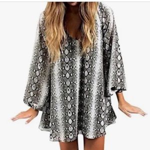 COPY - Show Me Your Mumu snakeskin print long sleeve tunic S